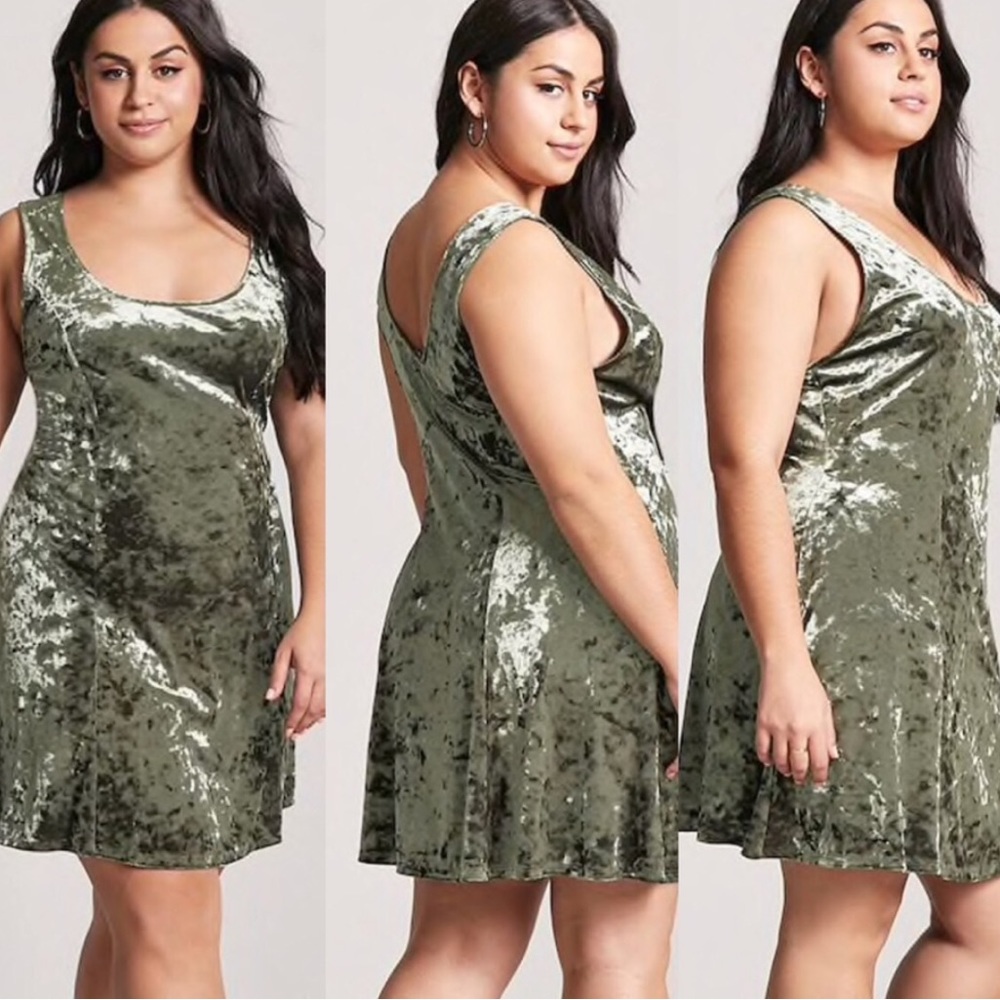 Forever 21 Olive Velvet Mini Dress - Picture 4 of 4